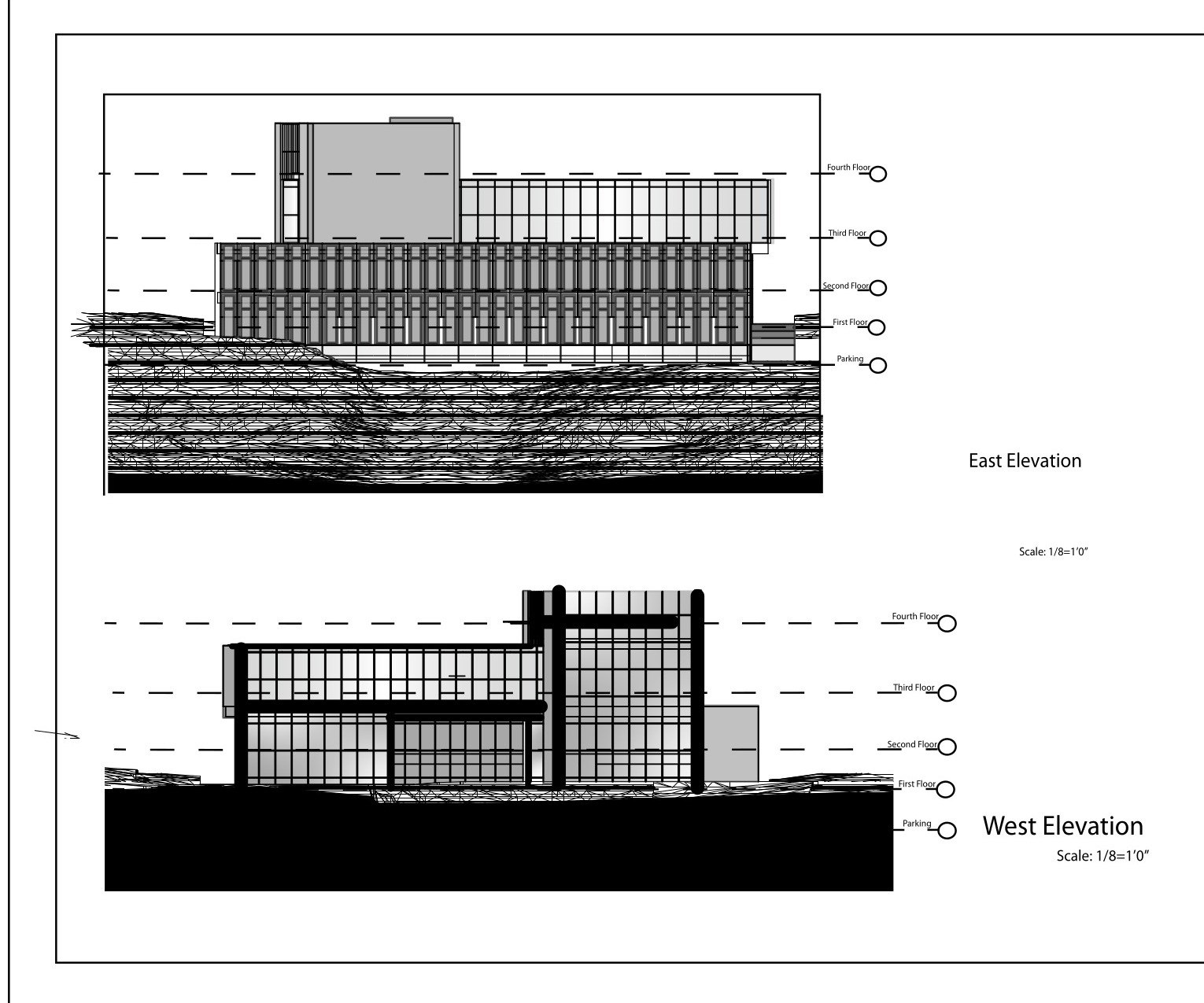 East and west elevations